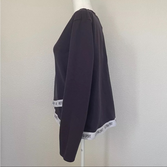 SOLD Victoria’s Secret Sport Cropped Banded Hem Pullover Sweater Top Deep Purple - Picture 3 of 5